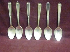 6pc Silverplate National Silver NINETEEN DEMITASSE SPOONS 4 3/8"