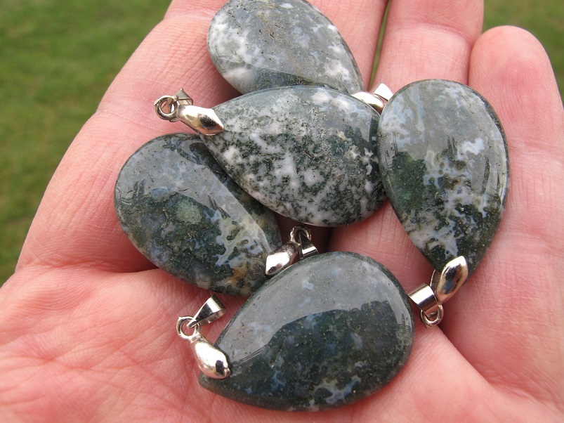 Pendentif Quartz Fantôme Jardin Lodolite - Cristal Mousse Agate Arc-en-ciel, Nature Brut, Turtleland
