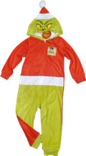 Grinch Pajamas Boys Girl One Piece Size 4 6 8 Kids Union Suit Christmas