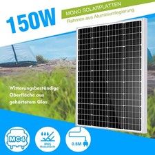 150 Watt 12 Volt Solarmodul Monokristallin Solarpanel Solarzelle Photovoltaik PV