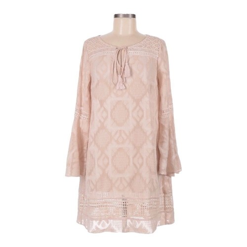 Abito tunica Floreat Anthropologie boho blush rosa testurizzato manica a campana taglia 2 - Foto 1 di 8