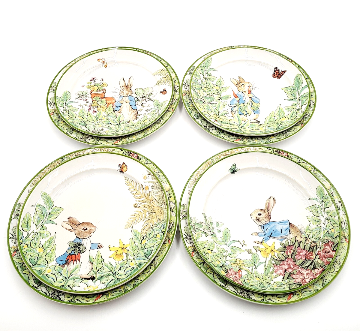 8pc Pottery Barn Beatrix Potter Peter Rabbit Dinner Plates & Salad