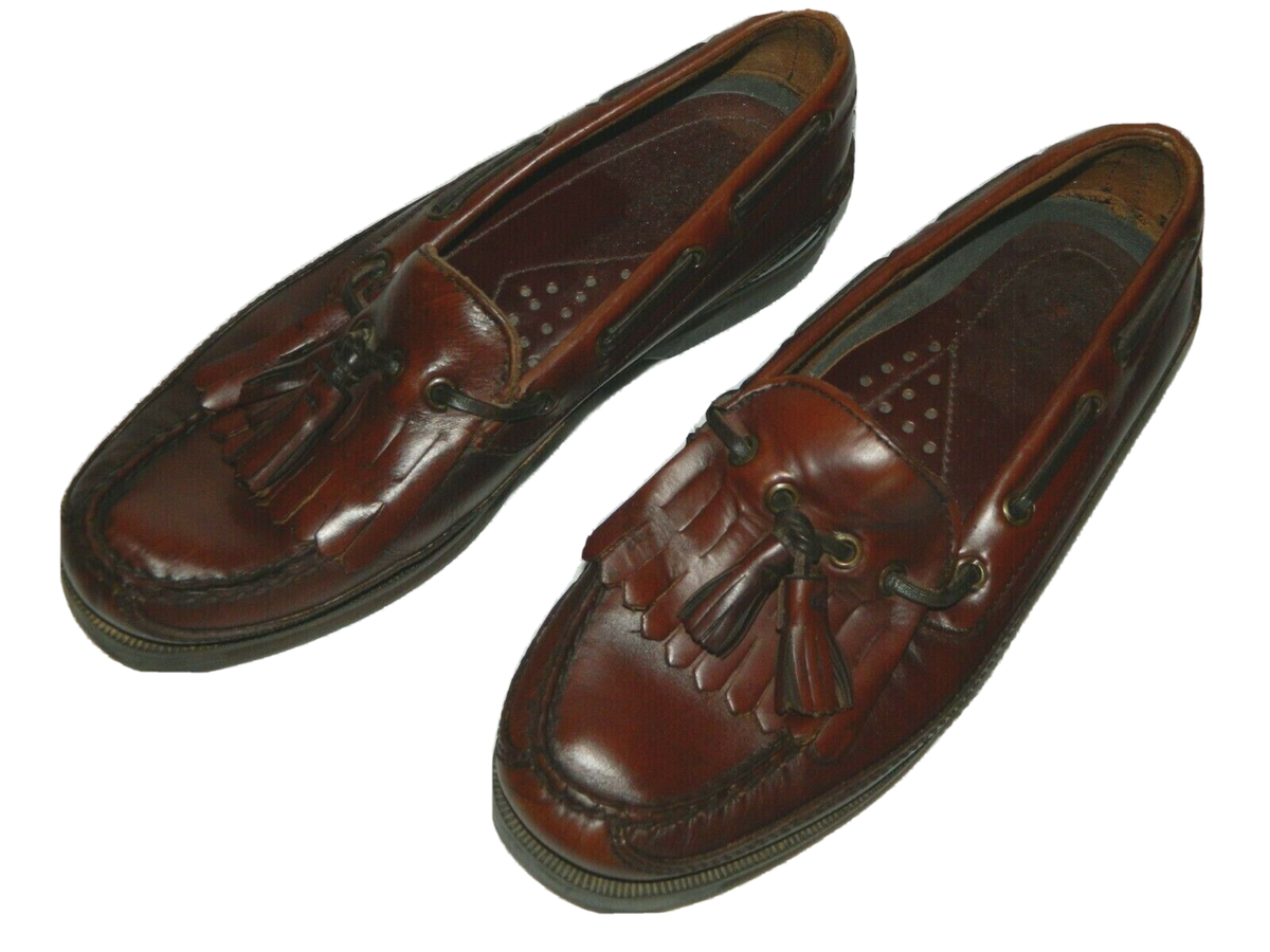 COPY - Bass Henry 9.5 Wide casual tassel loafers Bass Shoes Henry Tasseled Brown Leather Loafers Men main image 2