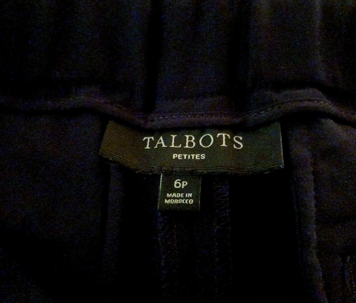 Talbots Black Front Zip Drawstring Pants Size 6P - image 7