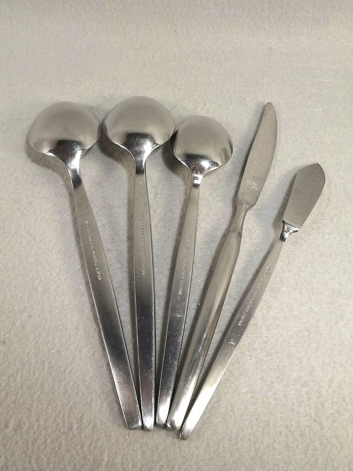 AMC Madrid Acero Inoxidable Lote Mixto de 5 Cucharas para Servir Japón Cuchillo Mantequilla Cuchara Sopa Foto 2 de 4