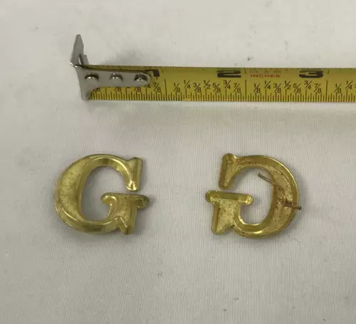 Civil War Hat Brass for Forage Caps, Kepis, Hardee - 1 Inch Company Letter "G"