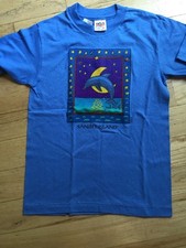 NWT Anvil Blue T-Shirt With Multi Color Dolphin-Sanibel Island- Medium 10-12