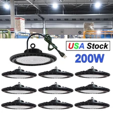 10 Pack 200W UFO Led High Bay Lights Warehouse Gym Shop Round Led Lights 6500K