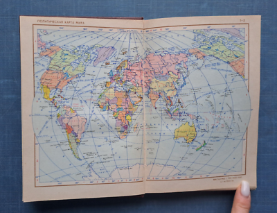 1982 Малый атлас мира Small Atlas World Maps Cartography Geography