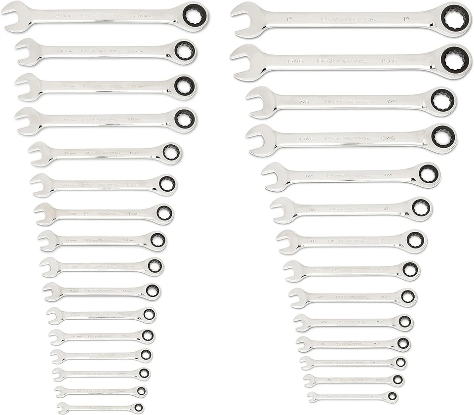 GEARWRENCH 30 Piece 12 Point Ratcheting Combination SAE/Metric (1/4-1 in., 8-24 - Image 2 of 4