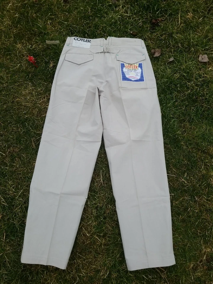 ¡Nuevo! Pantalones de Colección Años 80 Cotler Niños Talla 14 Husky Caqui Botón 14x28 Estilo 195-30 Foto 4 de 4