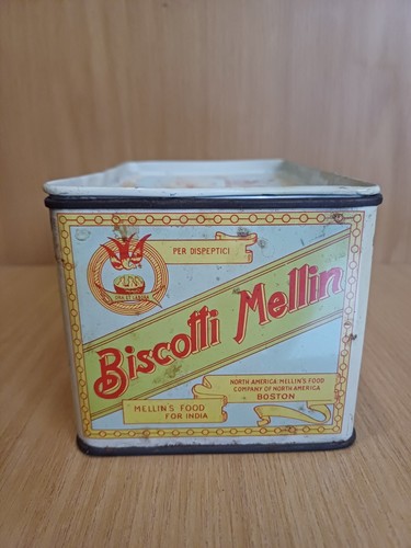 BELLISSIMA SCATOLA DI LATTA "BISCOTTI MELLIN" DA COLLEZIONE ORIGINALE ANNI '60 - Foto 6 di 9