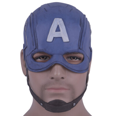 Captain America Maske Cosplay Avengers Steven Helm Latex Halloween Adult Maske