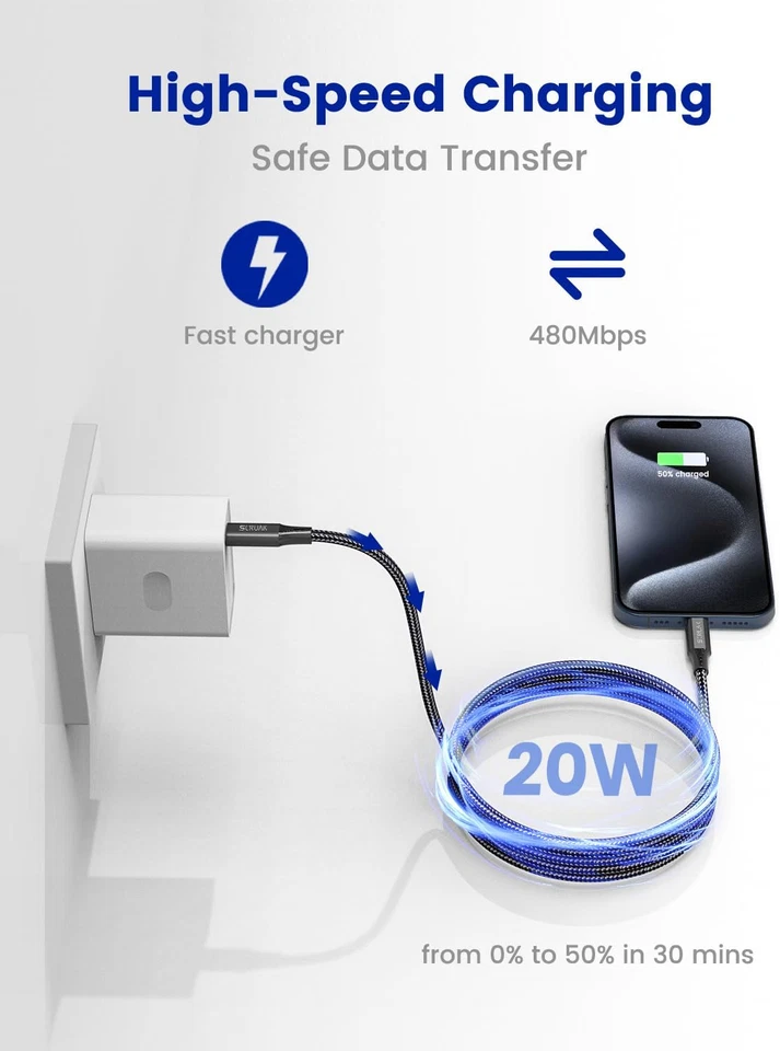 Extra Long Iphone 16 15 Charger Cable 16Ft, 16 Feet USB C to C Cable Fast - Image 2 of 4