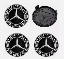 Fits for Mercede s A C S E Badge Black Silver Wheel Rim Cover Hub Caps Emblems