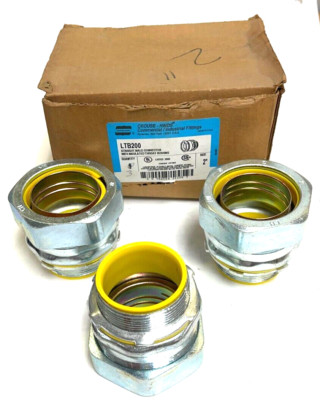 CROUSE-HINDS LTB200 SIZE 2'' STRAIGHT MALE INSULATED THROAT BUSHING * LOT OF 3*
