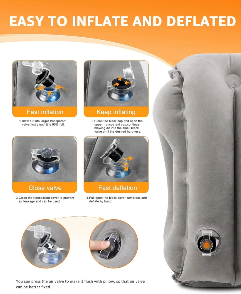 Inflatable Travel Neck Pillow for Airplanes Cars Buses Trains and Office Comfort Inflatable Travel Neck Pillow for Airplanes Cars Buses Trains and Office Comfort