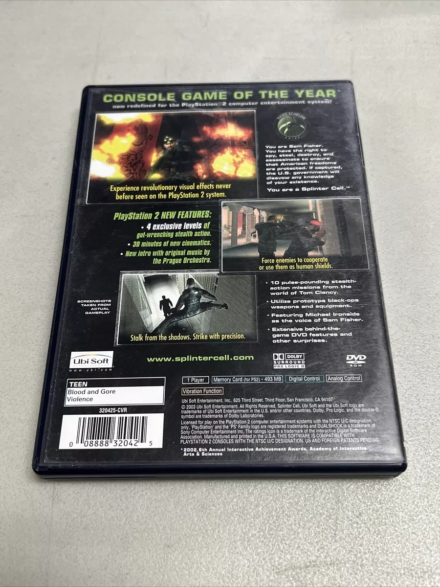 Tom Clancy's Splinter Cell (Sony PlayStation 2, 2003) for sale online