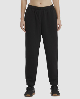 Reebok Women's Black Active Mid-Rise Tapered Sweatpants Size M