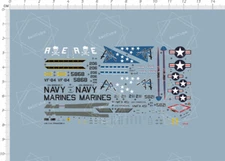 1/144 US Navy USN F-4J Phantom II Fighter Model Markings Water Slide Decal 62839