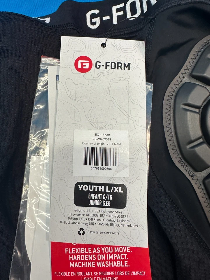 Forros cortos para bicicleta G-Form YBM8703019 EX-1 negros - talla juvenil L/XL Foto 4 de 4