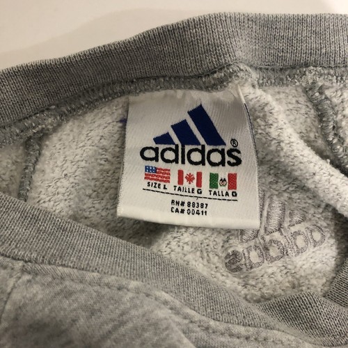 Adidas Sweatshirt Adult Grey L Pullover Crew Neck Sweater Casual Womens - Picture 4 of 5