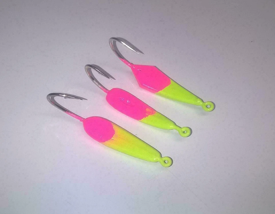 POMPANO JIGS paquete de 10 LOCOS 3/4 oz Pompano Goofy Bluefish caballa PESCA EN HIELO Foto 3 de 3