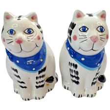 Vintage Coco Dowley Cats Kittens Blue Eyes Tabby Salt and Pepper Shakers Japan