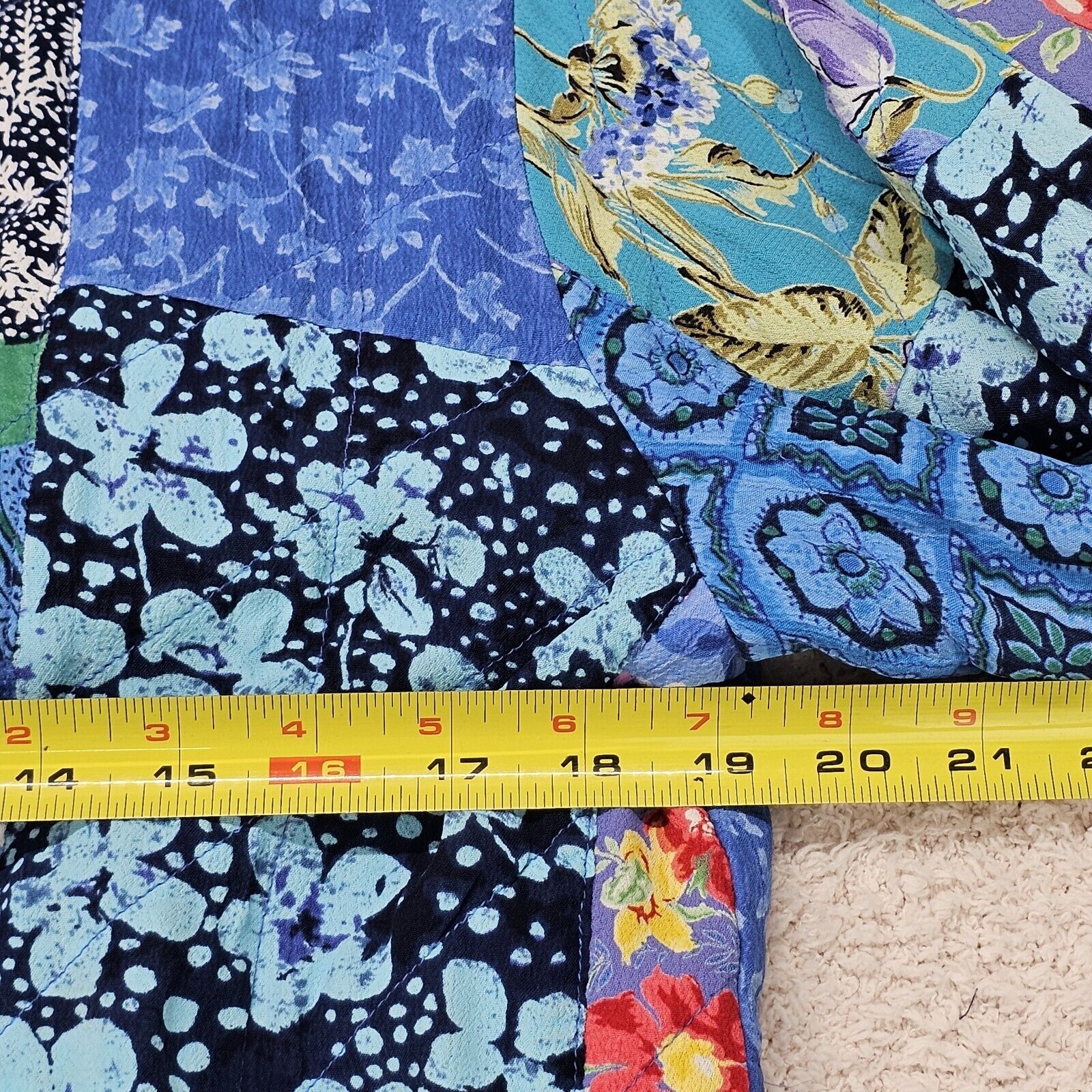 Casual Studio Patchwork Jacket Colorful Blue Peri… - image 7