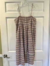 New NWT Madewell Midi Dress 8P 8 Rainbow Gingham $128