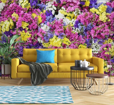 3D Color Flowers E054 Wallpaper Mural Paper Wall Print Indoor Murals CA Honey
