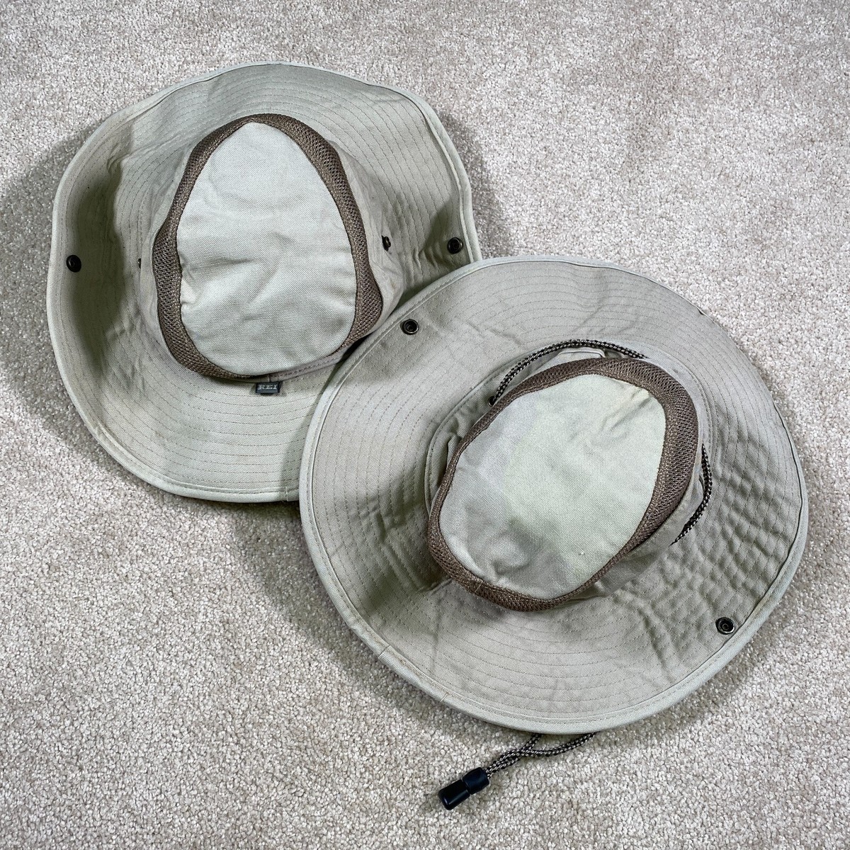 REI Bucket Hat Cap (2) Lot Adult Small Gray Hike Outdoors Rain