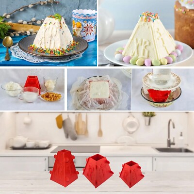 SET OF 3 PLASTIC MOLDS FROM FOR TVOROG CURD CHEESE ORTHODOX EASTER PASKHA CAKE