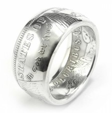 MORGAN Silver Dollar Coin Ring Tails Sizes 7-15 Polished - Hand Made