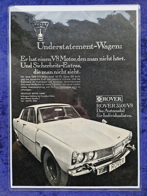 1969 Rover 3500 V8, Original Advertising, Laminated
