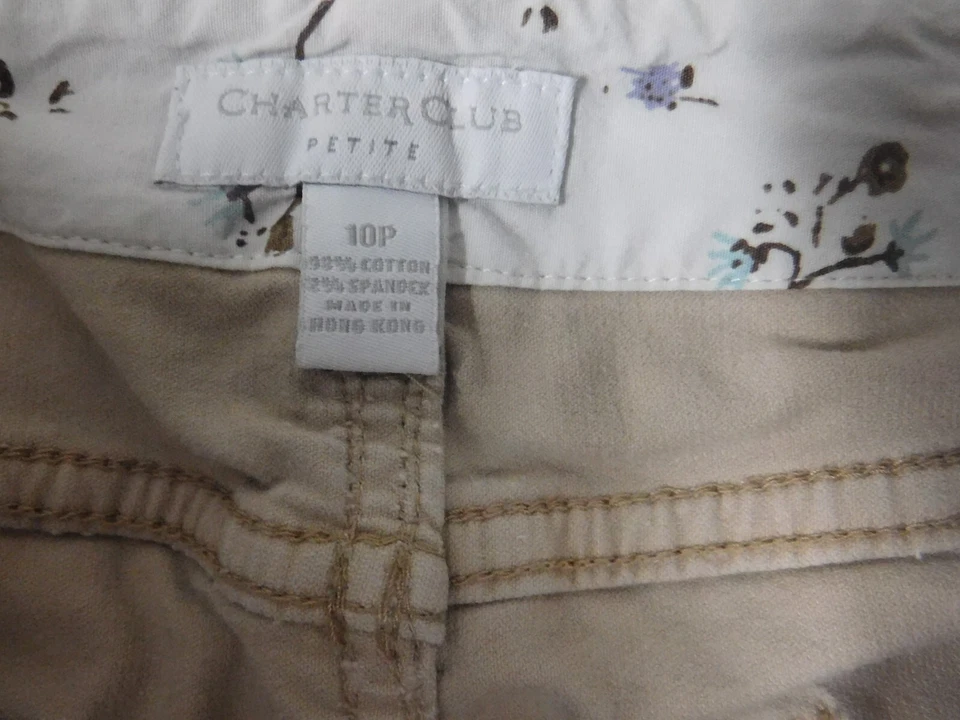 Falda midi Charter Club para mujer 10P Petites beige Foto 3 de 4