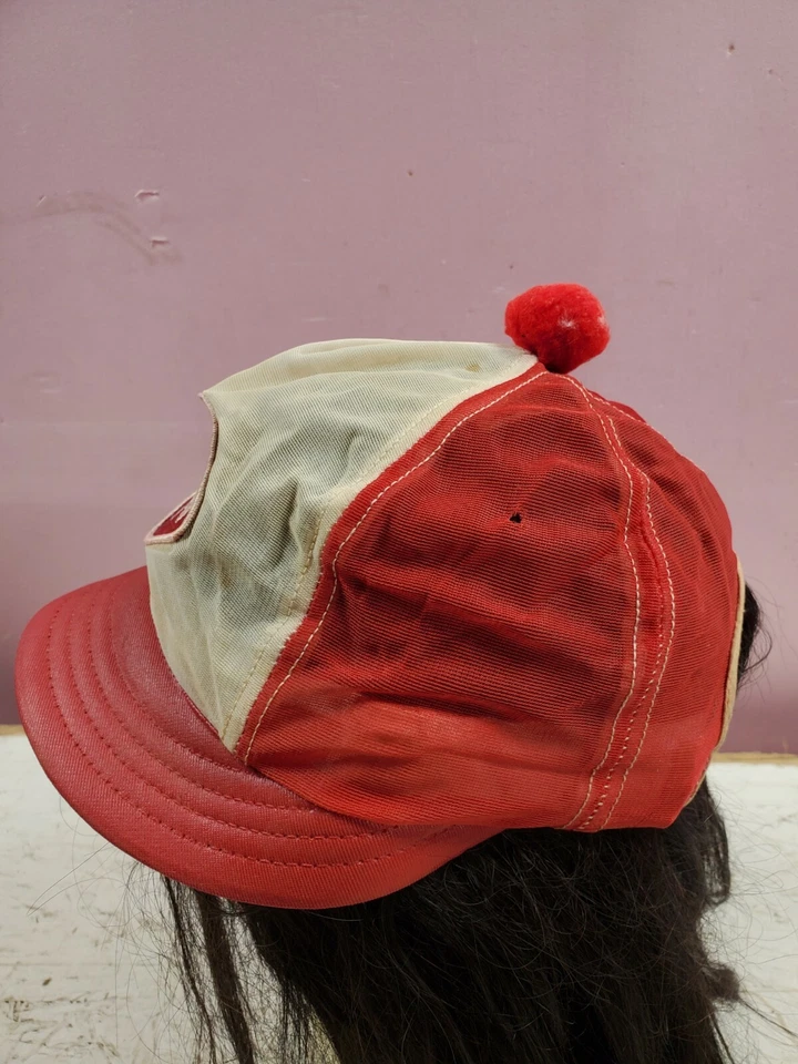 Vintage Rare HTF Dairy Queen Pom Pom Top Uniform Hat Cap Red White (c135) - Image 2 of 4