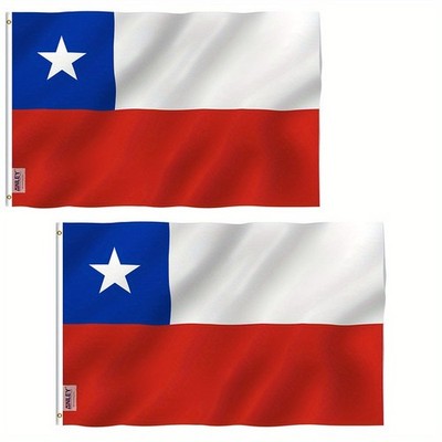 Anley 2 Pack Fly Breeze 3x5 Foot Chile Flag - Chilean Flags Polyester