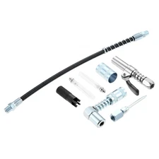 7Pcs Grease Gun Accessory Kit Air Tool Lube Hose Needle Nozzle Dispenser Coupler