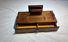 Vintage Wooden Desk Organizer with Drawers