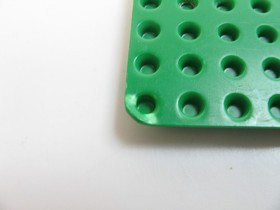 1990 LEGO Green Baseplate 16 x 32 w/River and 6071 Dots Pttn#3857pb02 IMPERFECT!