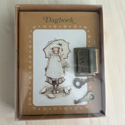 Vintage 70er Holly Hobbie Dagboek Schloss & Schlüssel Tagebuch NEUWERTIG Fabrikband versiegelt verpackt