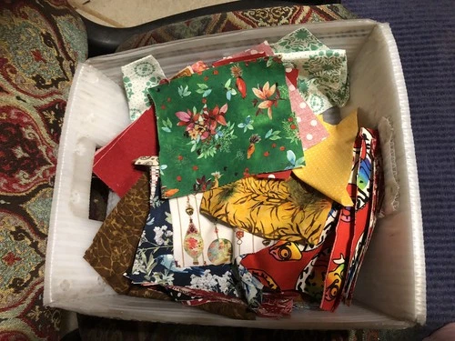 FABRIC SCRAPS PIECES QUILTING COTTON CRAFT MIXED MEDIA Random Mix 95+Pcs Apx art image 2