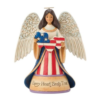 Jim Shore Every Heart Beats True - Patriotic Angel with Heart Figurine 6017775 N