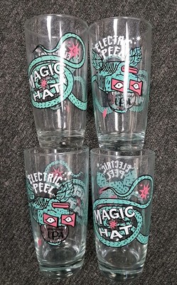 MAGIC HAT BREWING COMPANY GRAPEFRUIT IPA ELECTRIC PEEL GLASSES 6'' BEER  4 Lot FS