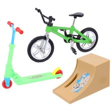 1 Set Mini Finger Toys Portable Finger Scooter Bike Ramp Finger Sports Toys