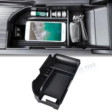 Black Center Console Armrest Organizer Storage Tray For Toyota Camry 2018-2024