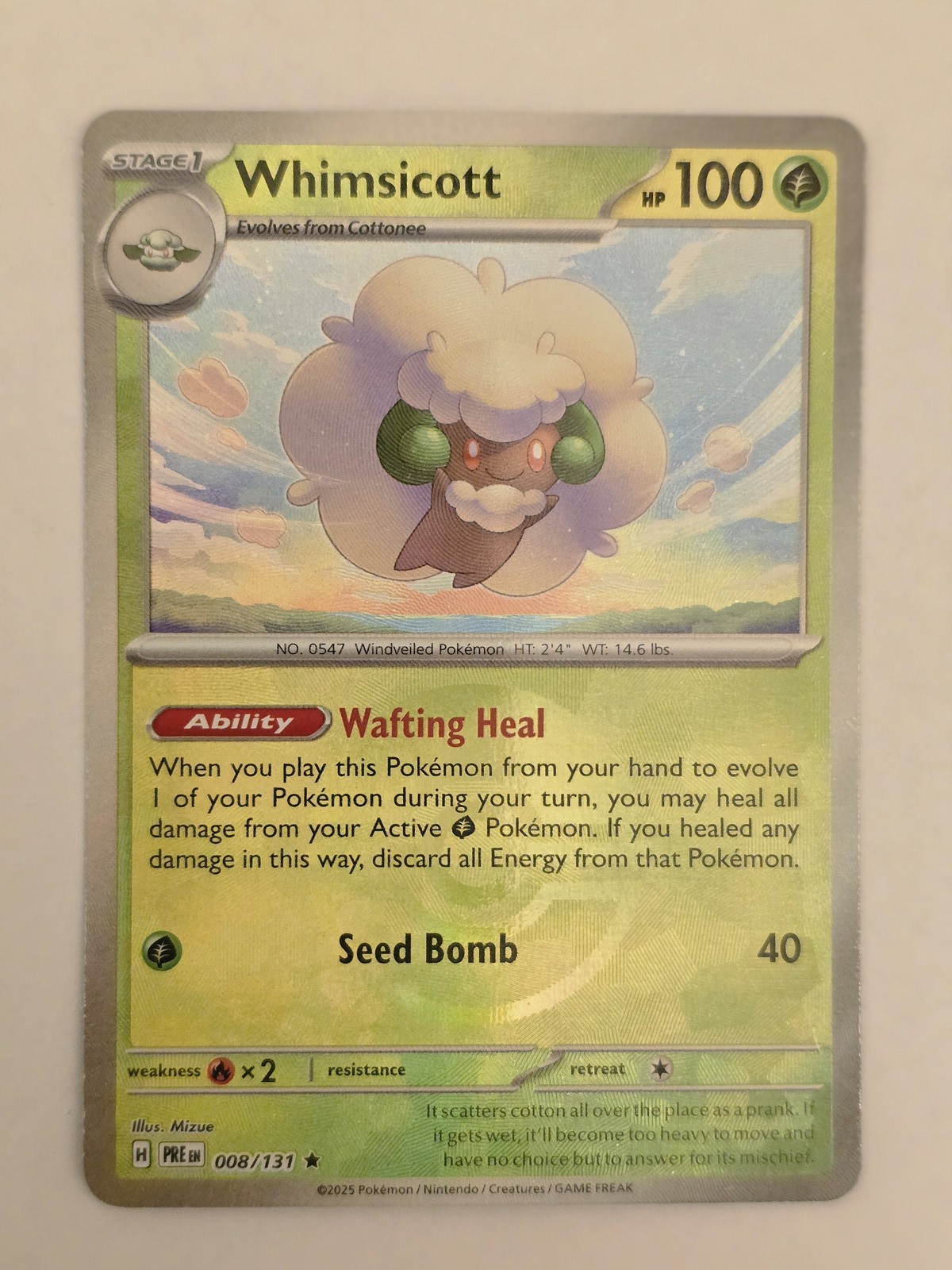Whimsicott (Poke Ball Pattern) Rare SV: Prismatic Evolutions 008/131 NM