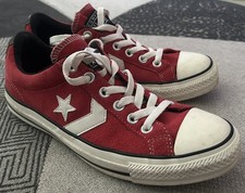 Stunning Red Leather CONVERSE Pumps Shoes Trainers Size 6 * Vgc *
