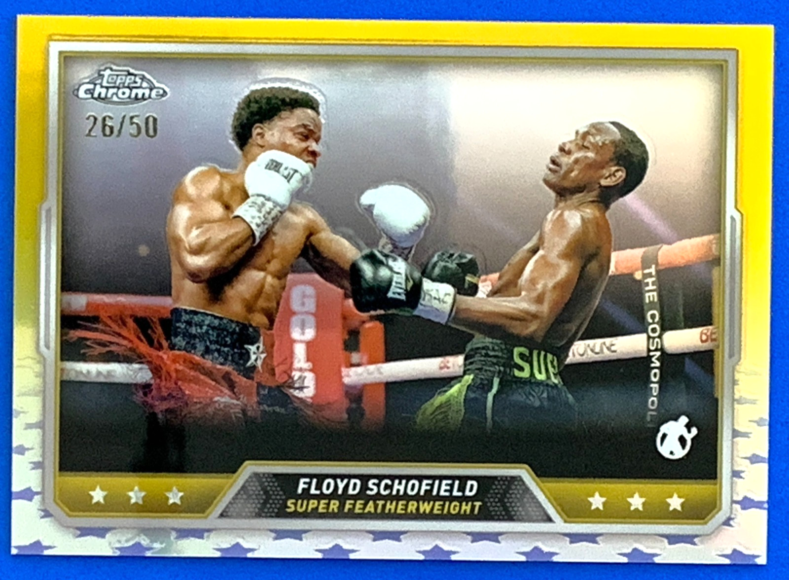 Floyd Schofield 2024 Topps Chrome Boxing Gold Refractor #97 Featherweight  /50
